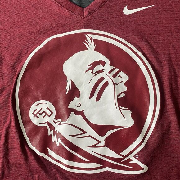 Florida State FSU Seminoles Nike Dri-Fit Shirt V-Neck Women’s M Garnet Gray - Picture 6 of 8